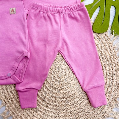Conj. Body e Calça 100% Algodão Egípcio com Proteção UV50+ - Rose